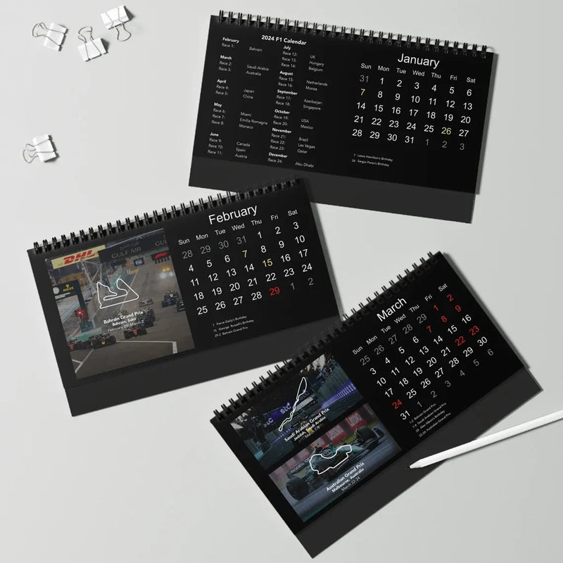 The 2024 F1 Desk Calendar welkinbirduk