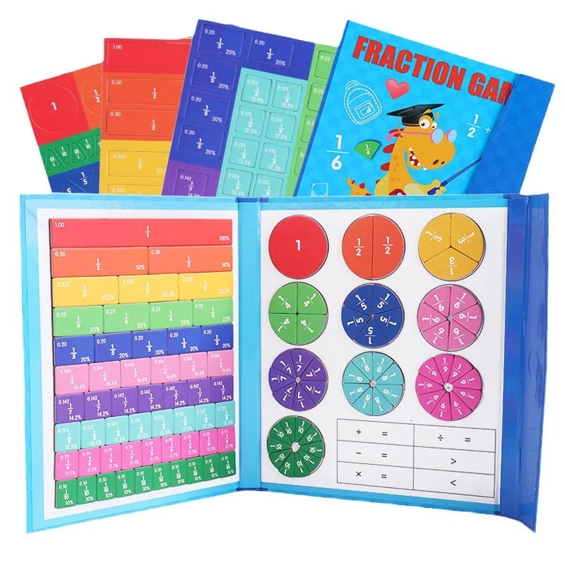 Montessori Magnetic Book Fraction Puzzle For Children