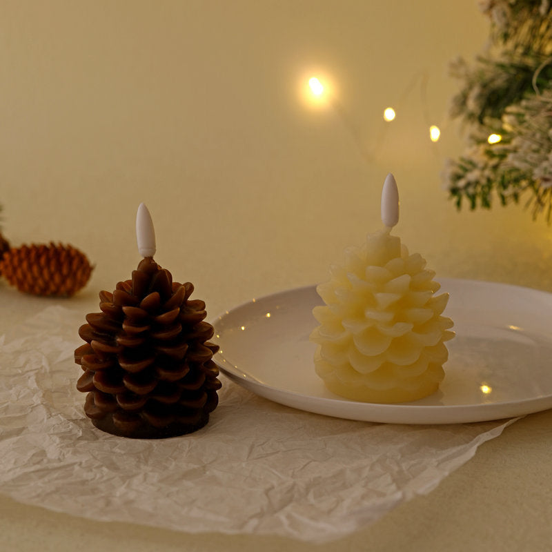 Flameless Pinecone Candles