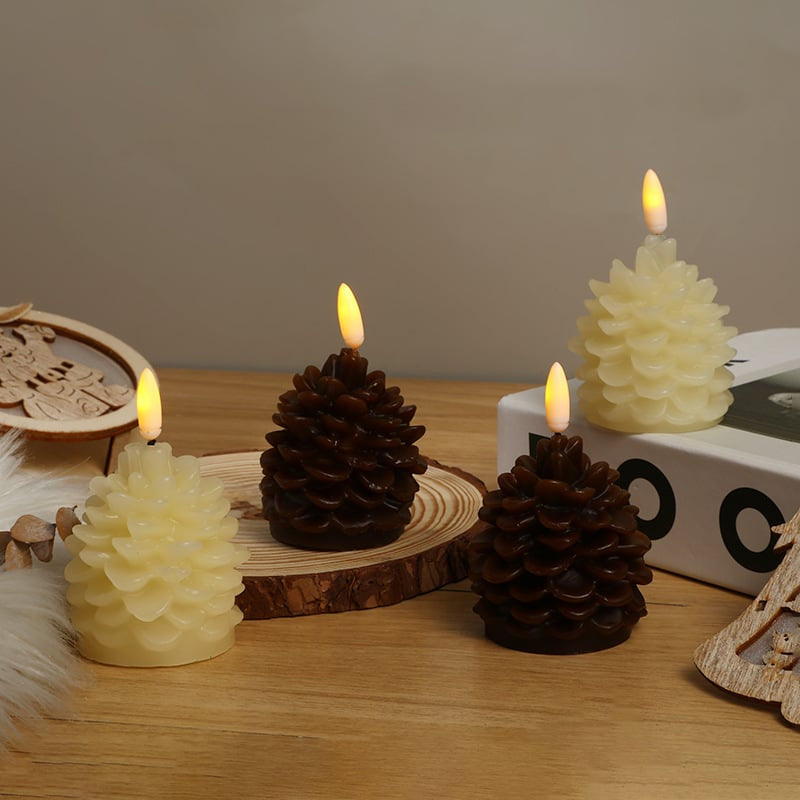 Flameless Pinecone Candles