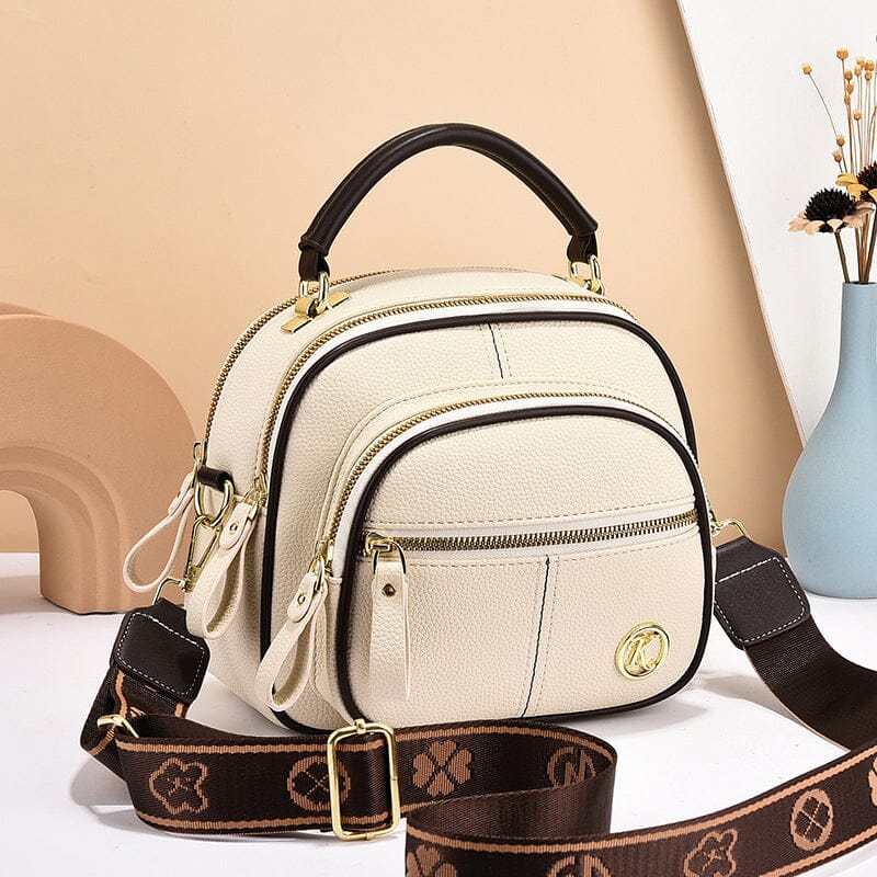 Adjustable Wide Shoulder Strap Leather Bag