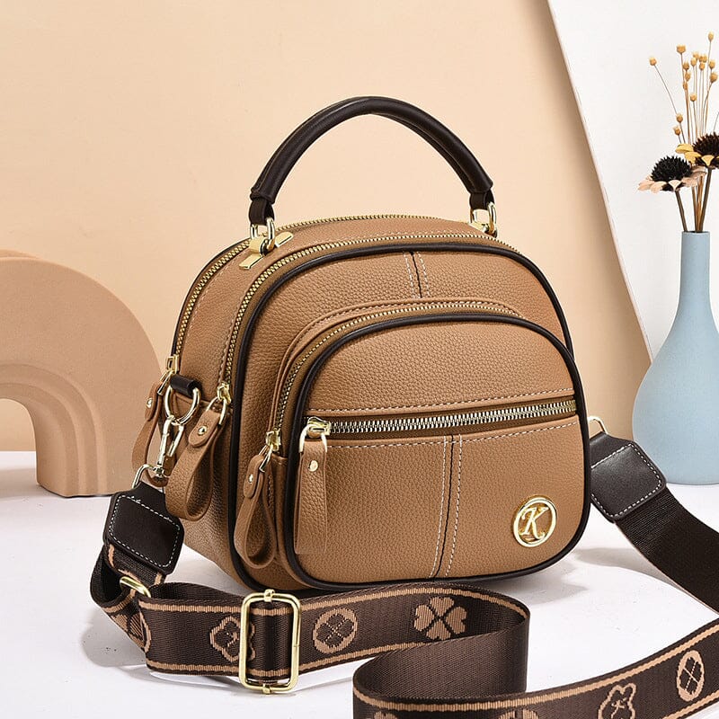 Adjustable Wide Shoulder Strap Leather Bag