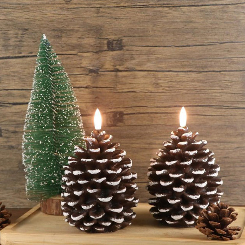 Flameless Pinecone Candles