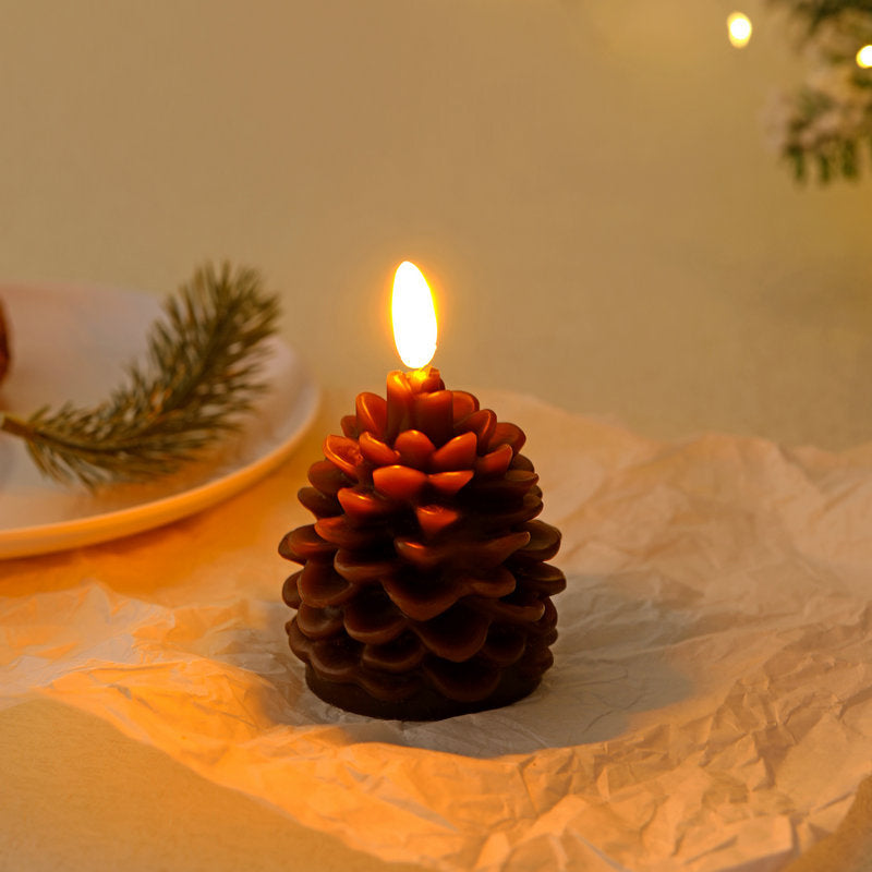 Flameless Pinecone Candles