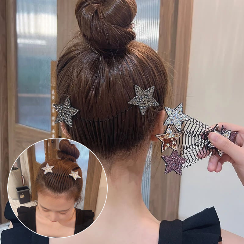 Rhinestone Star Hair Comb Set (5 Pcs)