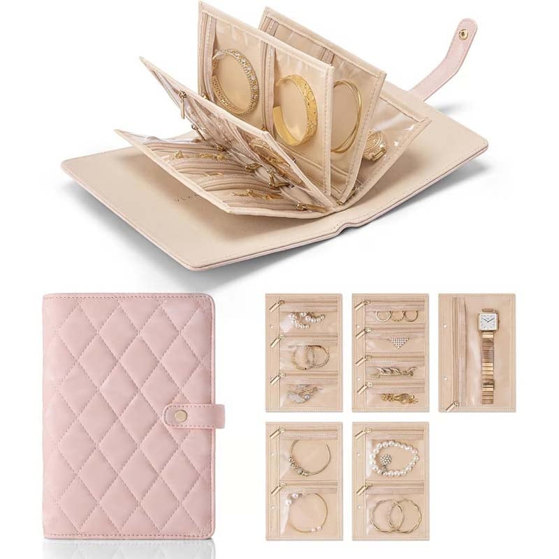 Luxury Leather Portable Jewelry Storage Book