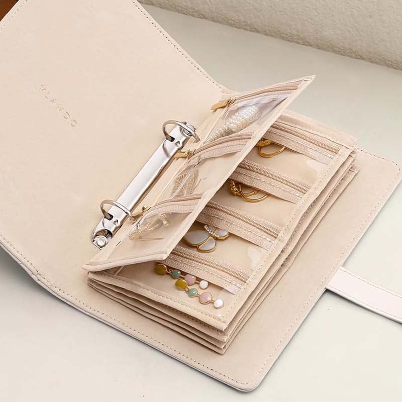 Luxury Leather Portable Jewelry Storage Book