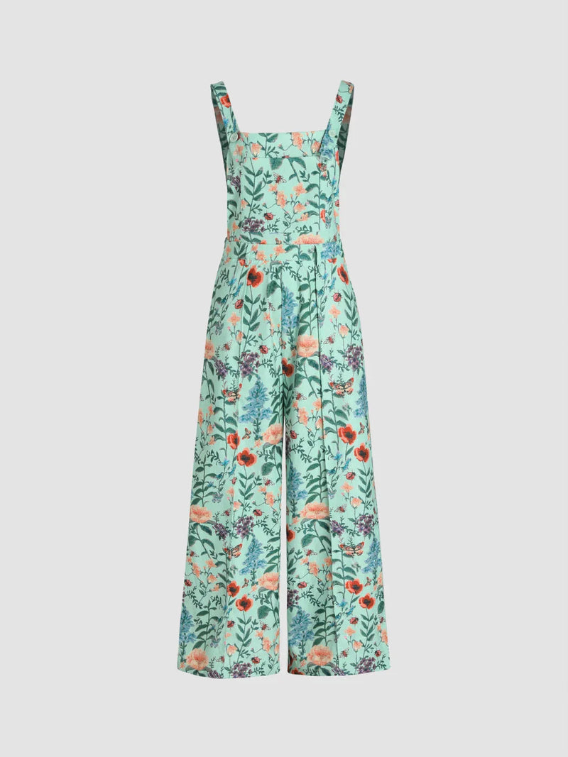 Floral Button Wide Leg Jumpsuit