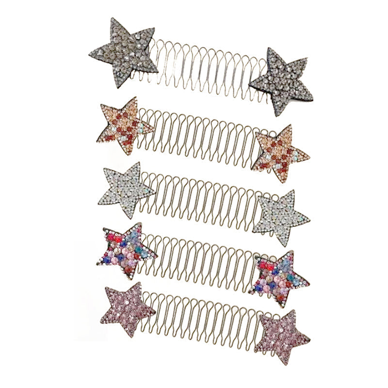 Rhinestone Star Hair Comb Set (5 Pcs)