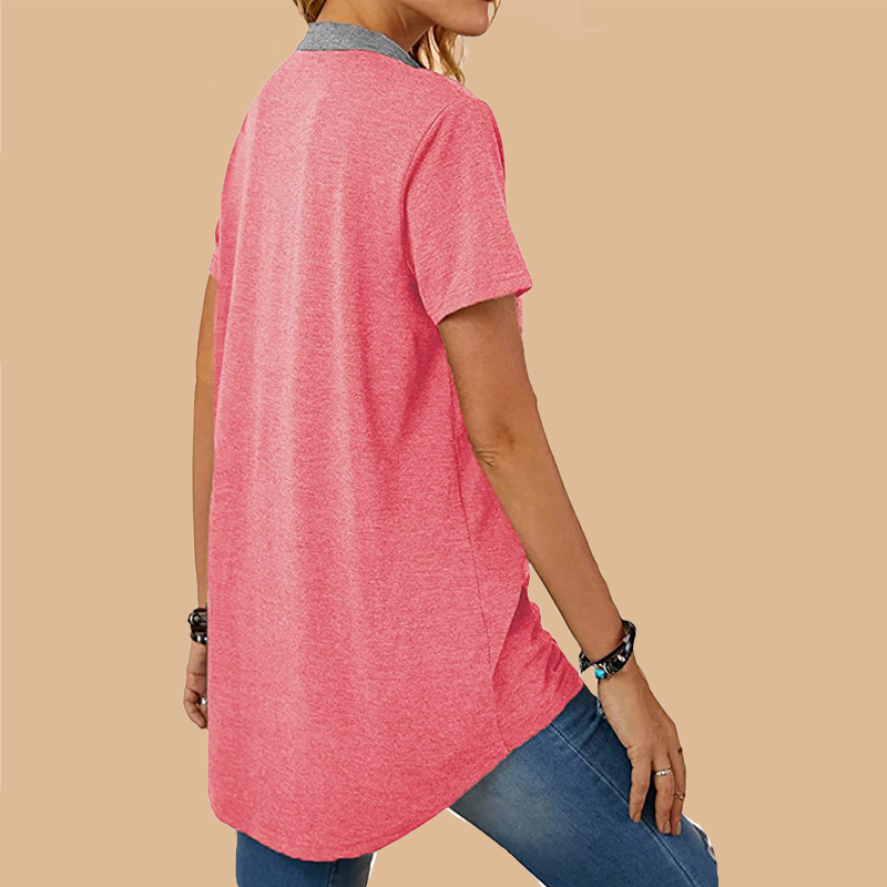 Single Breasted Loose Casual Short Sleeve T-Shirt