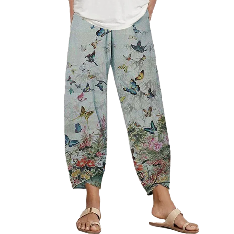 Women's Butterfly Print Trousers