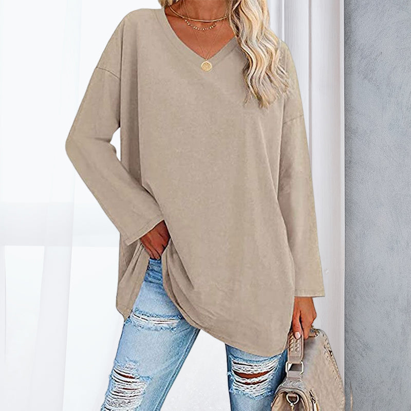 V Neck Drop Sleeve T-Shirt