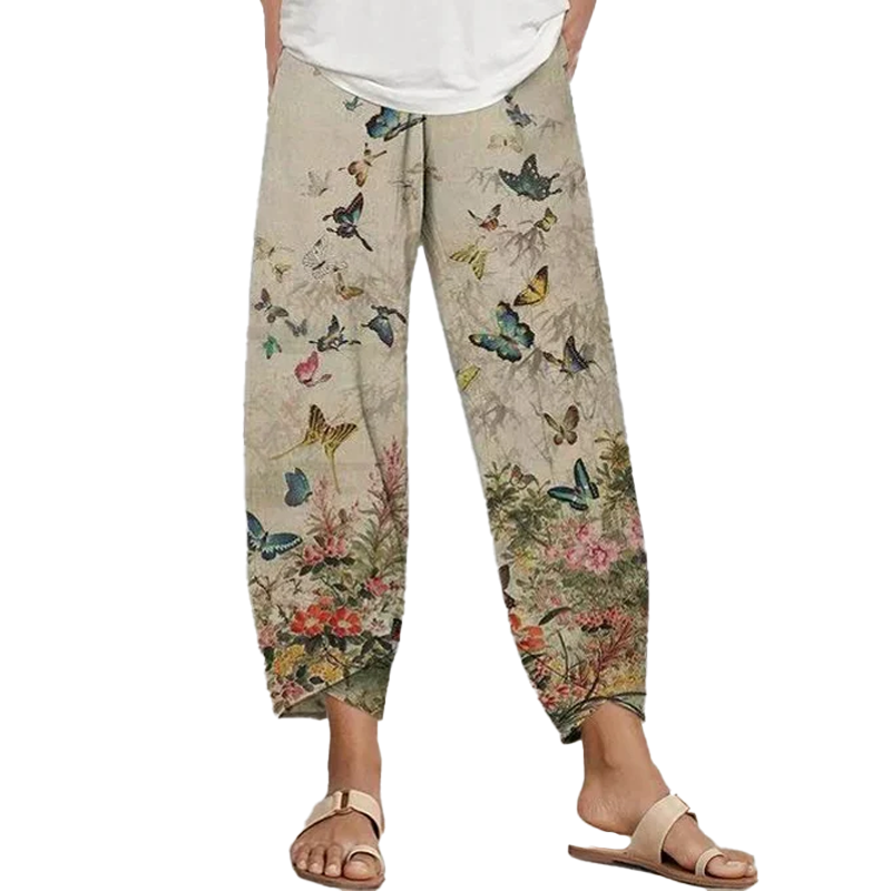 Women's Butterfly Print Trousers