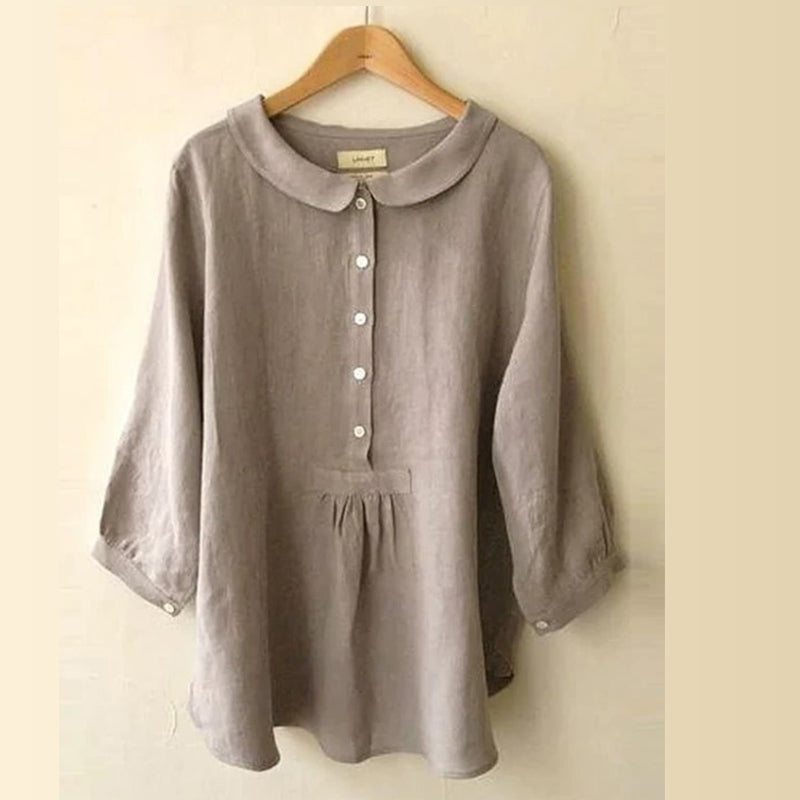 Women's Cotton Linen Seven Sleeve Shirt