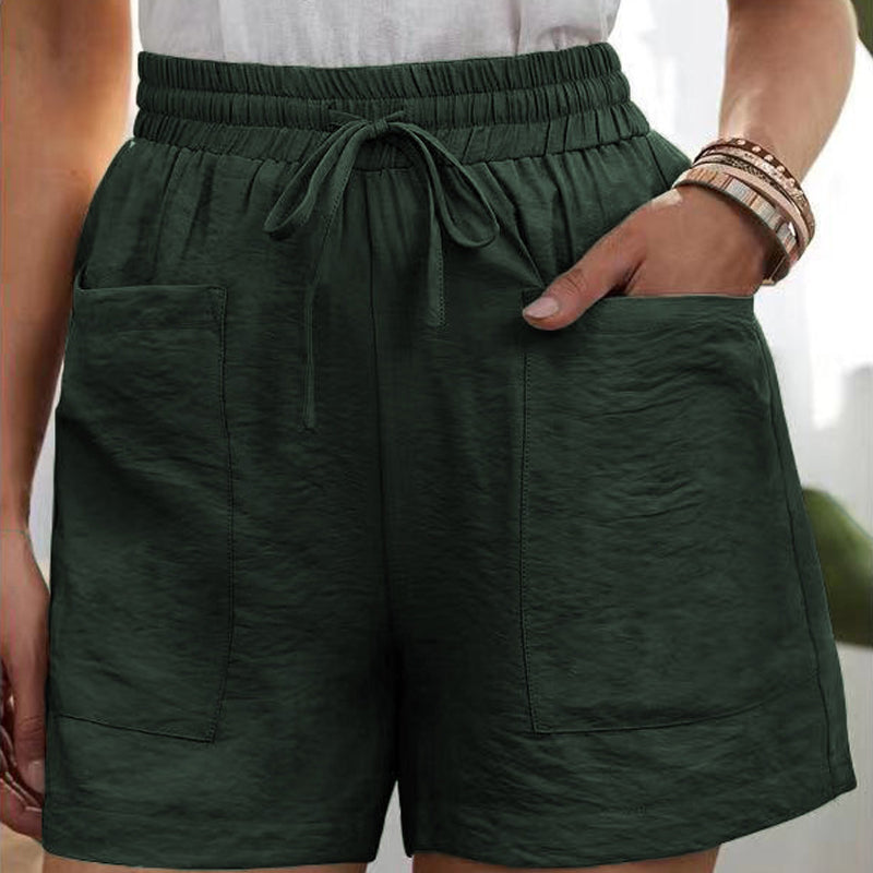 Women's Solid Color Two Pockets Short Trousers