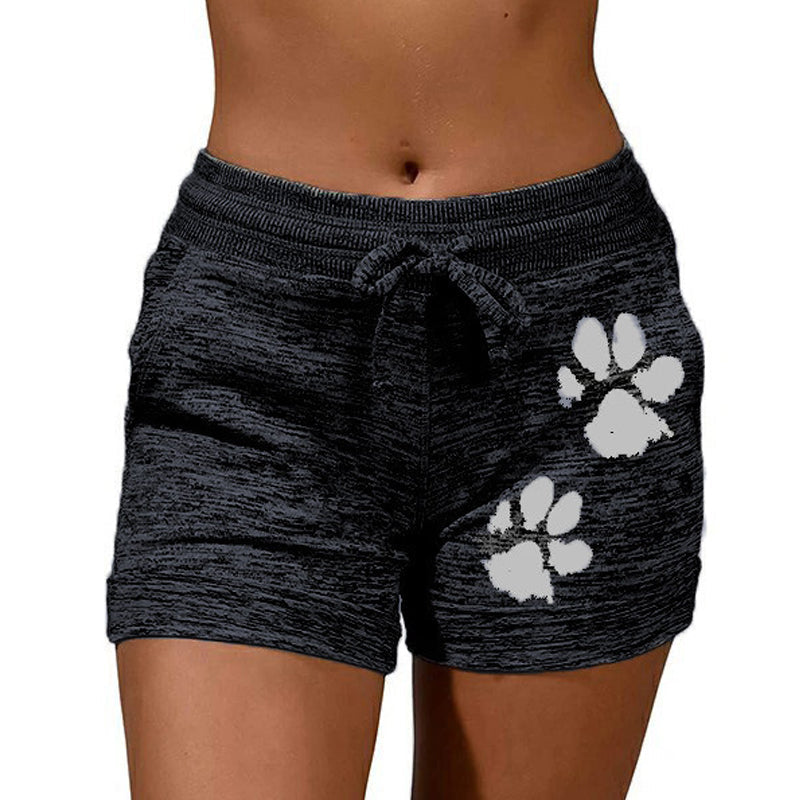 Women's Knitted Shorts With Paw Print