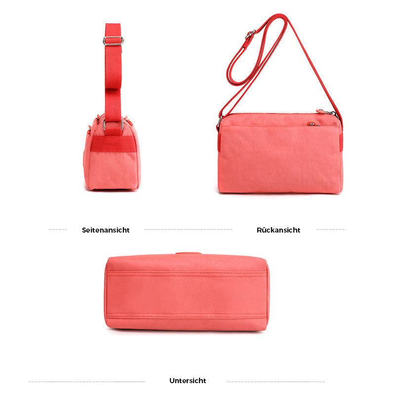 Fashion Solid Color Multilayer Shoulder Bag